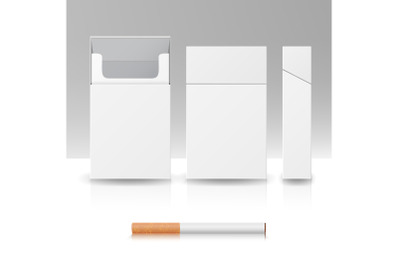 Blank Pack Package Box Of Cigarettes 3D Vector Realistic Illustration