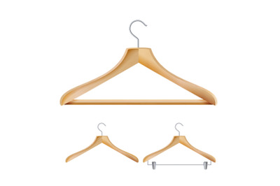 Wooden Clothes Hangers Vector