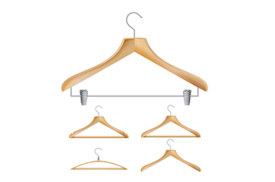 Wooden Clothes Hangers Vector