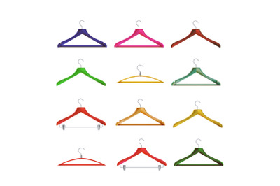 Wooden Clothes Hangers Vector