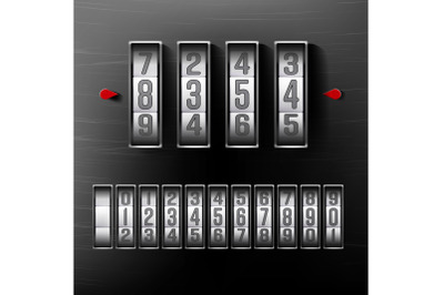 Combination Lock, Realistic Metal Vector