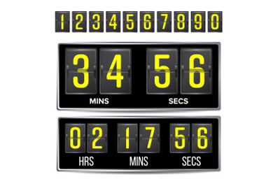 Flip Countdown Timer Vector