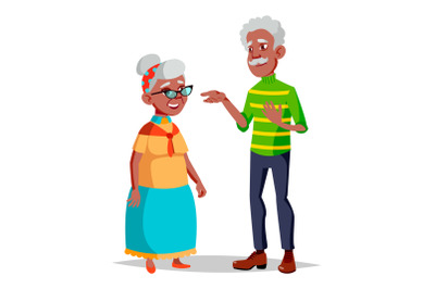 Elderly Couple Vector. Modern Grandparents. Elderly Family. Grey-haired Characters. Isolated Flat Cartoon Illustration