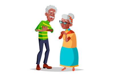 Elderly Couple Vector. Modern Grandparents. Old Age. With Glasses. Isolated Flat Cartoon Illustration