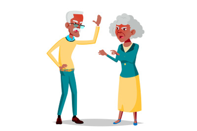 Elderly Couple Vector. Grandpa With Grandmother. Social Concept. Senior Couple. Isolated Flat Cartoon Illustration