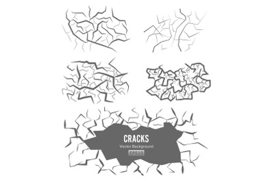 Cracks In The Ground Vector. 3D Illustration Isolated