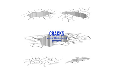 Cracks In The Ground Vector. Split Damage After Earthquake