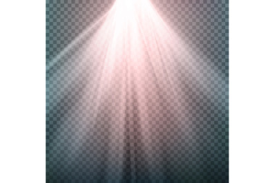 Glow Light Effect. Beam Rays Vector. Sunlight Special Lens Flare Light Effect. Isolated On Transparent Background. Vector Illustration