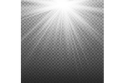 Glow Light Effect. Beam Rays Vector. Sunlight Special Lens Flare Light Effect. Isolated On Transparent Background. Vector Illustration