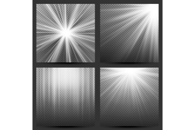 Light Beam Rays Vector Set