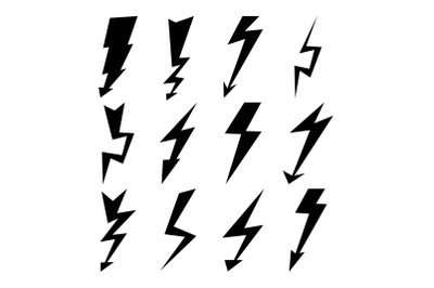 Lightning Signs Vector Set. Lightning Bolt Icons