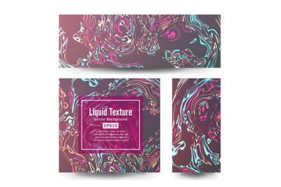 Craft Liquid Texture Vector. Set Ink Texture Watercolor Hand Drawn Marbling Illustration. Abstract Background, Aqua Print. Template For Sail, Invitations, Card Design