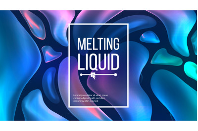 Fluid Liquid Background Vector. Trendy Cover. Liquid 3D Gradient Fluid Shapes Drops. Chemical Illustration