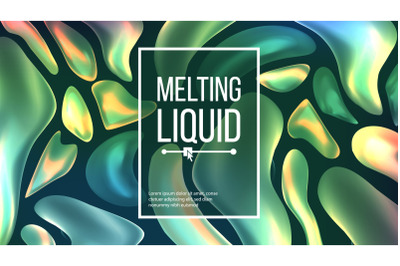 Fluid Liquid Background Vector. Dark Cover. Abstract Flowing Geometric Texture. Dynamic Illustration