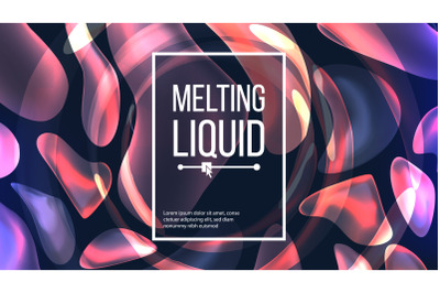 Fluid Liquid Background Vector. Flowing Abstract Colorful Drops. Vibrant Gradient. Fluid Composition. Magic Illustration