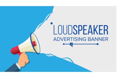 Loudspeaker In Hand Vector. Marketing Sign&2C; Advertising. Social Media Marketing Concept. Flat Cartoon Illustration