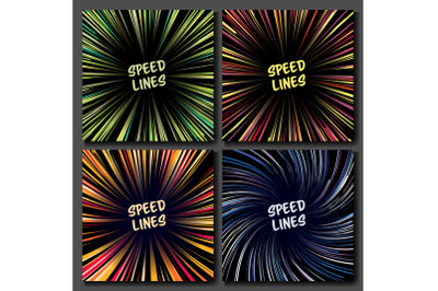 Manga Speed Lines Vector Set.