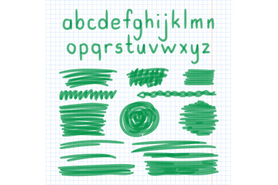 Marker Hand Written Doodle Letters And Symbols Vector