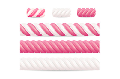 Realistic Marshmallow Candy Vector.