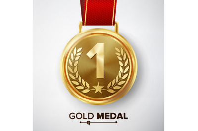 Gold Medal Vector.