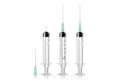 Vector Plastic Medical Syringe Isolated