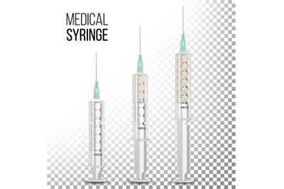 Vector Plastic Medical Syringe Isolated