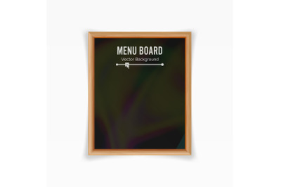 Menu Black Board Vector.