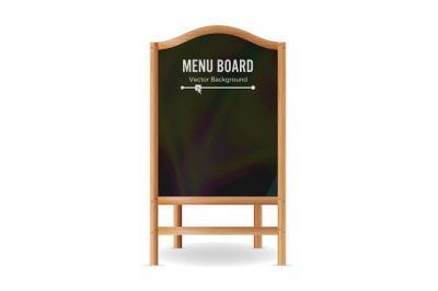 Menu Black Board Vector.