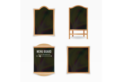 Menu Black Board Vector.