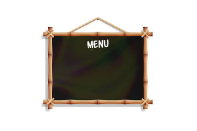 Cafe Menu Board With Bamboo Frame.