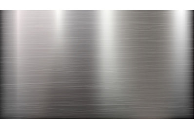 Metal Abstract Technology Background. Polished, Brushed Texture. Chrome, Silver, Steel, Aluminum. Vector illustration.