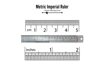 Metric Imperial Rulers Vector. Centimeter And Inch. Measure Tools Equipment Illustration Isolated On White Background.