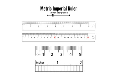 Metric Imperial Rulers Vector