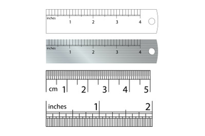 Metric Imperial Rulers Vector.