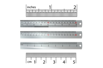 Metric Imperial Rulers Vector.