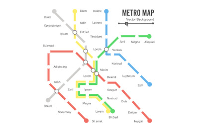 Metro Map Vector.