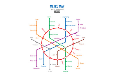 Metro Map Vector.