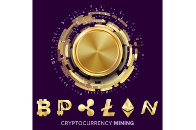 Mining Cryptocurrency Concept Vector