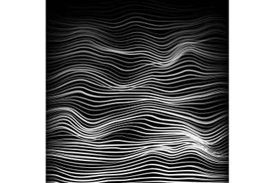 Moire Abstract Texture Vector. Modern Abstract Creative Backdrop With Variable Width Stripes.