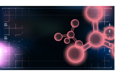 Molecule Background Vector. Chemistry. Modern Technology. Cell Or Atom. Structure. Illustration