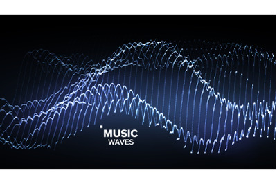 Music Background Vector. Glitch Network. Electro Party. 3D Illustration