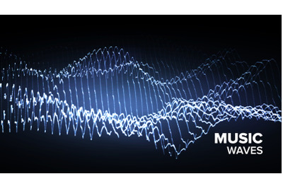 Music Background Vector. Electric Bokeh. Dot Glow. 3D Illustration