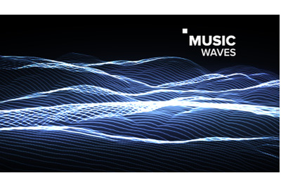 Music Background Vector. Dj Backdrop. Electromagnetic Code. 3D Illustration