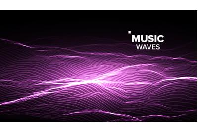 Music Background Vector. Signal Grid. Fractal Beat. 3D Illustration