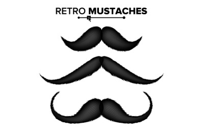 Hair Mustaches Vector. Different Types. Hipster Barber Shop. Isolated Set Illustration