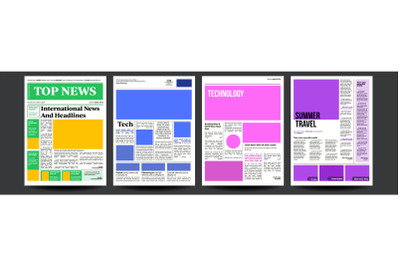 Newspaper Vector. Headlines, Text Articles, Images. World News Economy Headlines. Tabloid. Breaking. Illustration