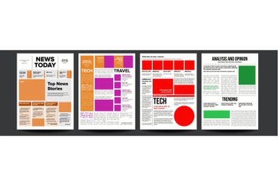 Newspaper Vector. Paper Tabloid Design. Daily Headline World Business Economy News And Technology. Illustration