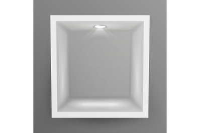 Empty Show Window, Niche Vector. Abstract Clean Shelf, Niche, Wall Showcase. Good For Exhibit, Presentations, Display Your Product.