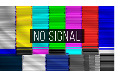 No Signal TV. Descendant Network. Rainbow Bars. Vector Abstract Background