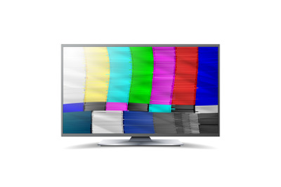 No Signal TV. Descendant Network. Rainbow Bars. Vector Abstract Background. Analog and NTSC standard tv test screen. Television Maintenance Component